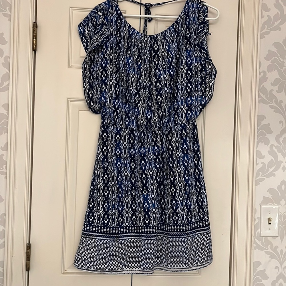 Black and navy blue lined dress. Like new!